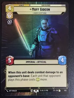 Star Wars Moff Gideon Unlimited Jump to Lightspeed Hyperspace Foil Card #922 - Image 1