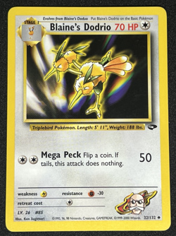 Blaine's Dodrio 32/132 WOTC Gym Challenge Non-Holo Uncommon Pokemon Card LP - Image 1