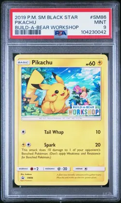 Build a Bear Pokemon Card Pikachu SM86 Promo Trading Card TCG PSA 9 Graded - Image 1