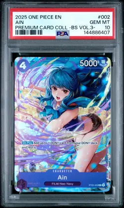 2025 ONE PIECE PREMIUM CARD COLLECTION -BEST SELECTION VOL.3- 002 AIN PSA 10 - Image 1