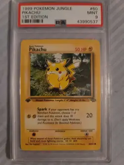 1999 Pokemon Card Jungle 1st Edition Pikachu #60/64 PSA 9 MINT - Image 1