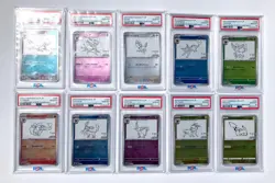 Yu Nagaba ‘23 Pikachu Eevee’s Promo Complete Set Of 10 Pokemon Cards, all PSA 10 - Image 1