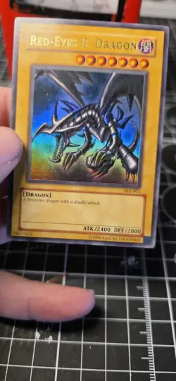 Yu-Gi-Oh! TCG Red-Eyes Black Dragon Holo Rare Card SDJ-001 Vintage 1996 - Image 4