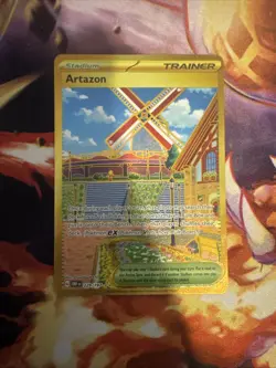 Pokemon TCG Artazon Obsidian Flames Hyper Rare Card 229/197 Gold - Image 1