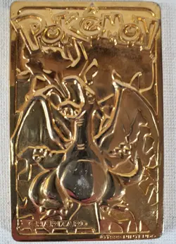 1999 Charizard Nintendo Burger King Gold Plated Promo Pokemon Metal Card - Image 2