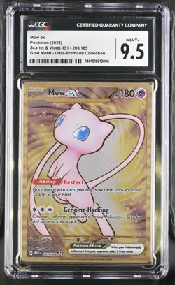 CGC 9.5 Mew Ex 205/165 Gold METAL 151 UPC PROMO Pokemon Card - Image 1