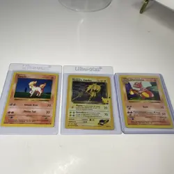 Pokemon TCG 1999 Base Team Rocket 3 Card Lot Ponyta Zapdos Charmeleon - Image 1