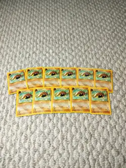Pokemon Kabuto Card 50/62 Fossil Regular Set of 11 1999 Good condition - Image 1