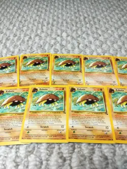 Pokemon Kabuto Card 50/62 Fossil Regular Set of 11 1999 Good condition - Image 2