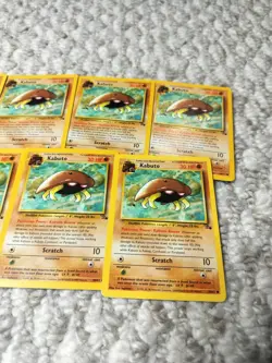 Pokemon Kabuto Card 50/62 Fossil Regular Set of 11 1999 Good condition - Image 5
