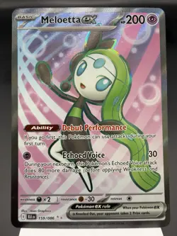 Meloetta ex 159/086 - Full Art Ultra Rare - Black Bolt Pokemon Card NM - Image 1