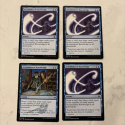 Magic the Gathering MTG Accumulated Knowledge Play Set Of 4 Cards - Image 1