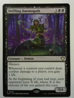 Defiling Daemogoth *Rare* Magic MtG x1 SOC Commander Secrets of Strixhaven - Image 1