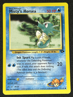 Misty's Horsea 87/132 WOTC Gym Challenge - Non-Holo Common Pokemon Card LP - Image 1