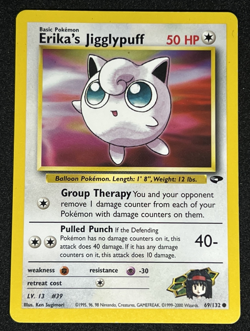 Erika's Jigglypuff 69/132 WOTC Gym Challenge Non-Holo Common Pokemon Card MP - Image 1