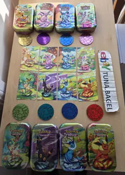8 Prismatic Evolutions Mini Tin Complete Set *EMPTY Pokemon TCG Scarlet & Violet - Image 1