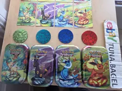 8 Prismatic Evolutions Mini Tin Complete Set *EMPTY Pokemon TCG Scarlet & Violet - Image 3