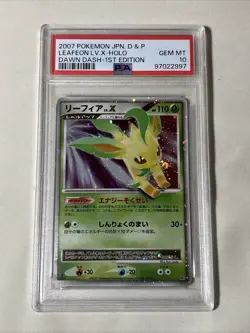 2007 Pokemon JPN D & P Dawn Dash 1st Edition Leafeon LV.X Holo PSA 10 GEM MINT - Image 1