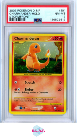CHARMANDER LV.10 POKEMON 101 2008 STORMFRONT HOLO ENGLISCH PSA 8 - Image 1