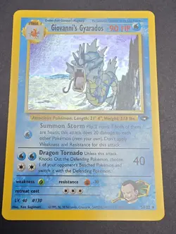 Pokemon TCG Gym Challenge Giovanni's Gyarados Holo Rare 5/132 90 HP 2000 English - Image 5
