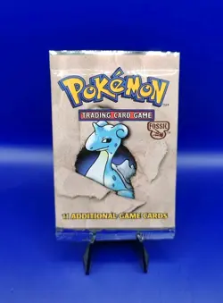 Pokemon Fossil Set EMPTY Booster Pack Lapras Artwork Vintage Packet WOTC 1999 #1 - Image 1
