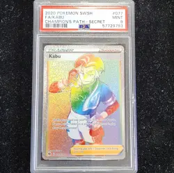 2020 Pokemon Champion's Path Kabu Rainbow Secret Rare 077/073 | PSA 9 Mint - Image 1