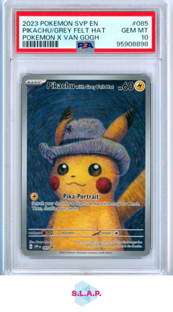 PIKACHU WITH GREY FELT HAT POKEMON 85 2023 SVP HOLO ENGLISCH PSA 10 - Image 1