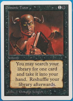 Demonic Tutor Unlimited NM Black Uncommon MAGIC MTG CARD (ID# 501527) ABUGames - Image 1