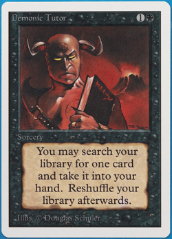 Demonic Tutor Unlimited NM Black Uncommon MAGIC MTG CARD (ID# 501526) ABUGames - Image 1