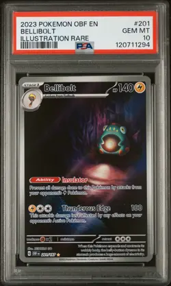 PSA 10 Bellibolt 201/197 Illustration Rare Pokemon Obsidian Flames - Image 1