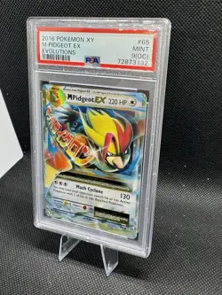 Pokemon M Pidgeot EX Ultra Rare Holo PSA 9 65/108 Evolutions 2016 - Image 2
