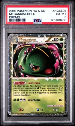 2010 POKEMON HEARTGOLD MEGANIUM PRIME #HGSS08 ULTRA RARE PSA 6 EX #120768488 - Image 1