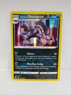 Galarian Obstagoon (Cosmos Holo) 161/264 Holo Rare Holo Pokemon NM - Image 1