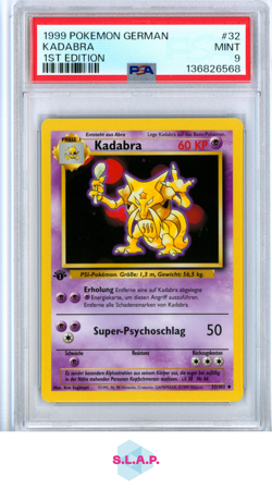 KADABRA POKEMON 32 1999 BASE SET 1ST EDITION - GERMAN PSA 9 - Image 1