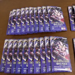 One Piece OP14 The Azure Sea's Seven Sleeved Booster Pack Lot Of 37 - Image 2