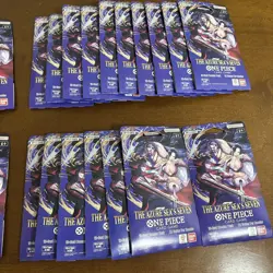 One Piece OP14 The Azure Sea's Seven Sleeved Booster Pack Lot Of 37 - Image 3