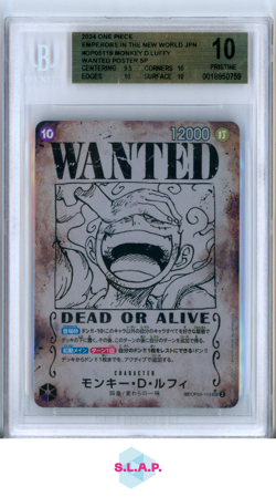 MONKEY.D.LUFFY ONE PIECE OP05119 2024 EMPERORS THE NEW WRLD WANTED SP JP BGS 10 - Image 1