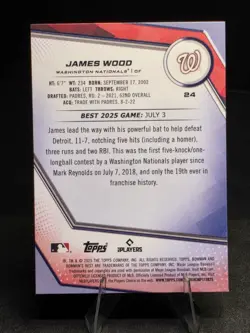 2025 Bowman's Best - James Wood #24 Mini-Diamond Refractor /299 (RC) - Image 2