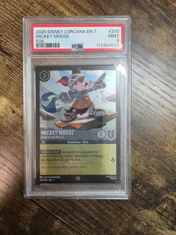2025 DISNEY LORCANA EN 7 #200 MICKEY MOUSE - INSPIRATIONAL WARRIOR PSA 9 - Image 1
