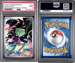 Bulbasaur 2025 Mega Evolution Enhanced Bster Bx Promo Topper 133/132 PSA MINT 9 - Image 3