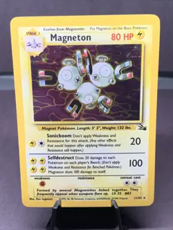 Pokemon TCG Magneton 11/62 Fossil Set Holo Rare WOTC VTG 1999 NM - Image 1