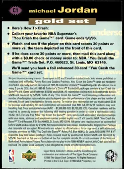 1995-96 Collector's Choice C1 Michael Jordan You Crash Game Gold: Scoring E1 - Image 2