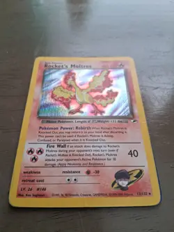 Pokemon Rocket's Moltres Gym Heroes Holo Rare 12/132 60 HP 2000 English Card - Image 2