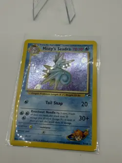 Pokemon TCG Misty's Seadra Holo Rare Card 9/132 Gym Heroes NM - Image 3