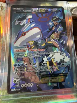 Pokemon Team Aqua's Kyogre EX 6/34 Double Crisis Ultra Rare Full Art Holo Card - Image 2