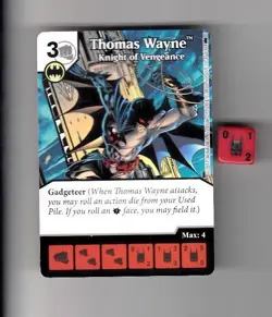 DICE MASTERS DC BATMAN COMMON CARD & DIE #37 THOMAS WAYNE KNIGHT OF VENGEANCE - Image 1