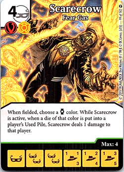 DC Dice Masters War Of Light Card & Dice #99 Scarecrow Fear Gas - Image 1
