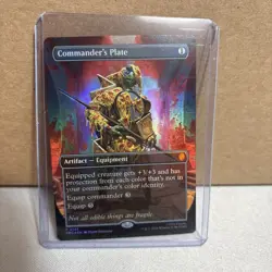 Commanders Plate 0135 - Exclusive Pizza Box Promo Extended Alt Art Foil MTG TMNT - Image 1