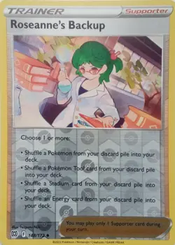 148/172 ROSEANNE'S BACKUP REVERSE HOLO BRILLIANT STARS POKEMON CARD - Image 1