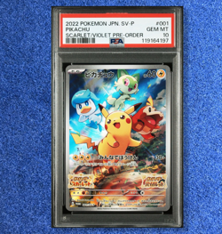 POKEMON Cards PSA 10 PIKACHU 001/SV-P PROMO SCARLET & VIOLET PRE-ORDER 2022 - Image 1